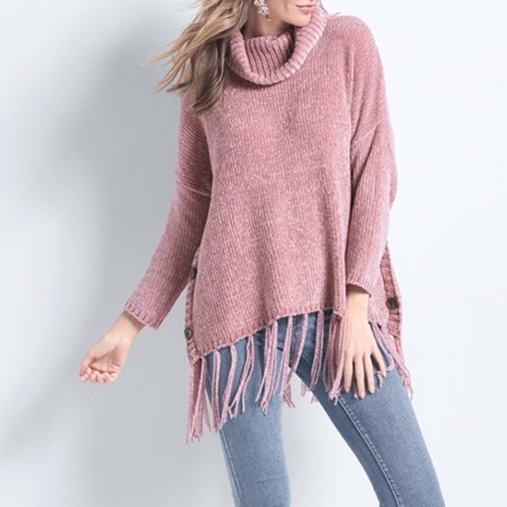 NWT OLIVER | $97 Chenille Cowl Neck Sweater Poncho